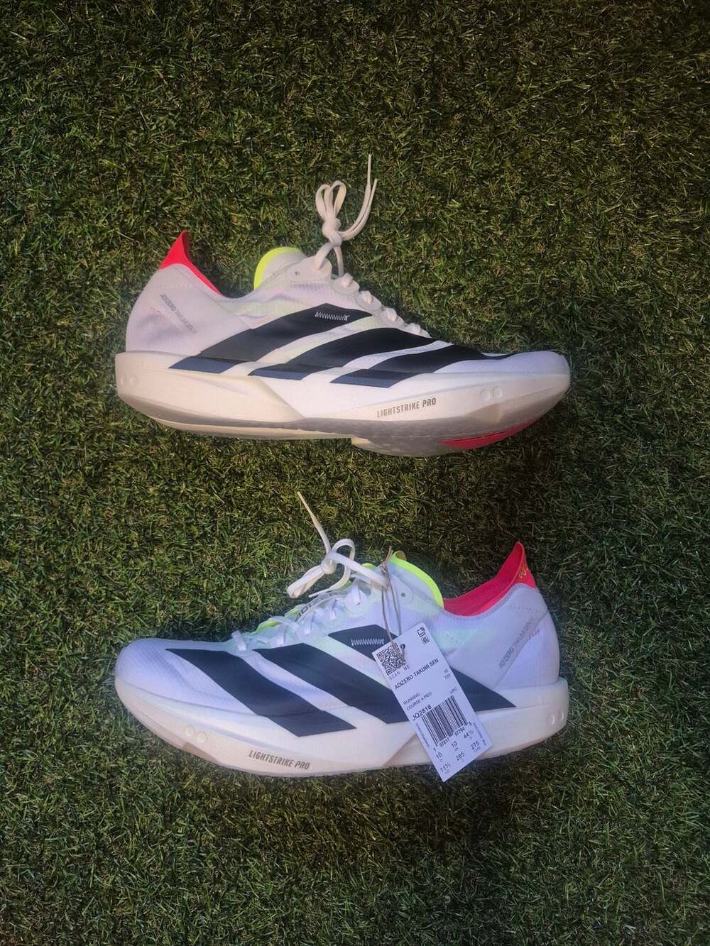 Adidas Adizero Takumi Sen 11 Running Shoes White Black Lucid Red JQ2818